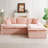 Pink Turtle Velvet Versatile Sofa: Convertible Twin-Seat & Right Chaise Lounge With Face-To-Face Seating, Switchable Between L-Shape And Straight Shape-1372210975-1370968050