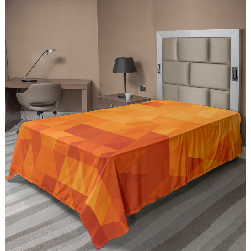 Ambesonne Nature Top Flat Sheet Glisten Fish Sunlight King Blue Purple White, Orange brûlé / motif abstrait 2