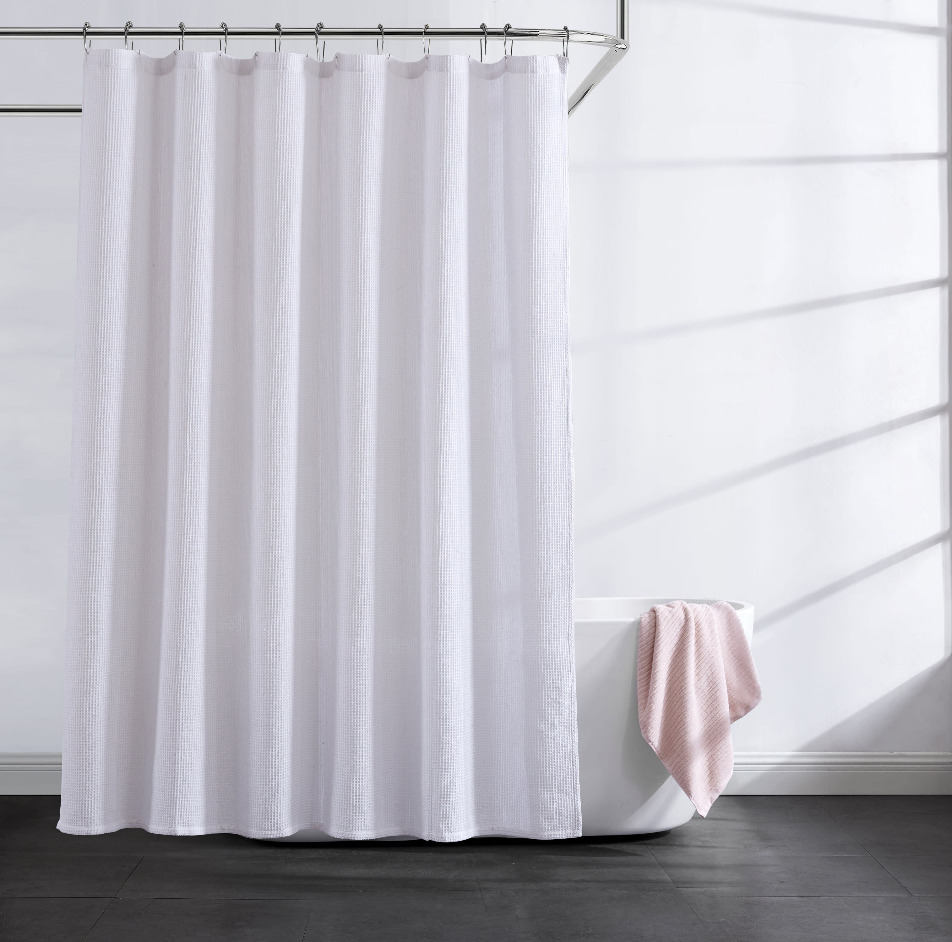 Kenneth Cole Waffle Solid Single Shower Curtain And Reviews Wayfair