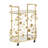 Larkynn Gold Finish Foliage Bar Cart With Mirror Top And Bottom