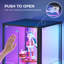 Vitrine d'angle moderne avec éclairage RVB et capteur de mouvement contrôlés par l'application - Vitrine haute en verre avec serrure-2038541089