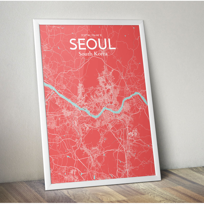 Seoul City Map - No Frame Print, 43.2cm H x 27.9cm W x 0.1cm D