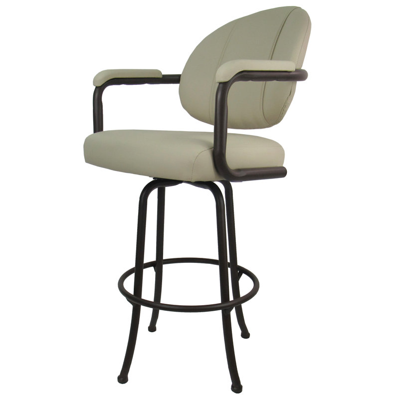 Swivel Upholstered Counter Stool, Counter Stool (26” Seat Height), White