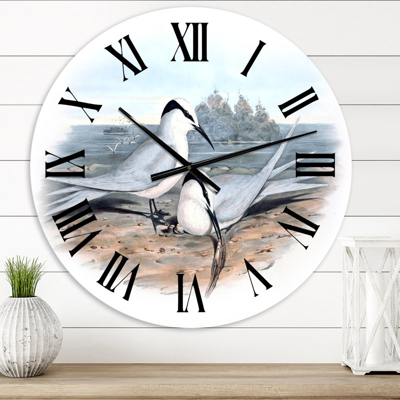 Vintage Birds In The Wild - horloge murale traditionnelle, Très petit