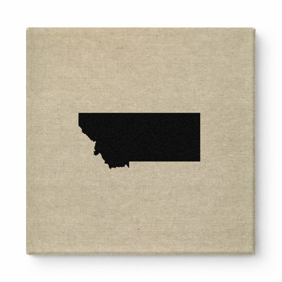 Montana State Silhouette — Square Canvas Wall Art
