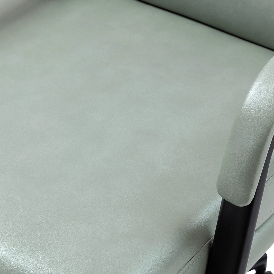 Anagrace Leather Office Chair with Lumbar Support, Sage Pebbled Faux Leather