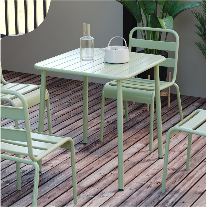 Table de salle à manger d'extérieur Sera, Vert antique
