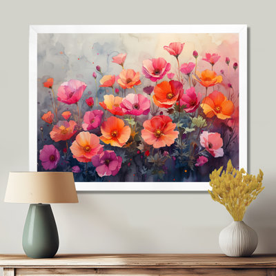 Pink Orange Buttercup Flower Fields - Buttercups Wall Art