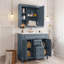 Meuble-lavabo à miroir avec lavabo et 2 portes à fermeture en douceur-618013144