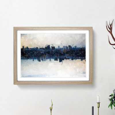 City Mirror in Abstract - Picture Frame Graphic Art Print