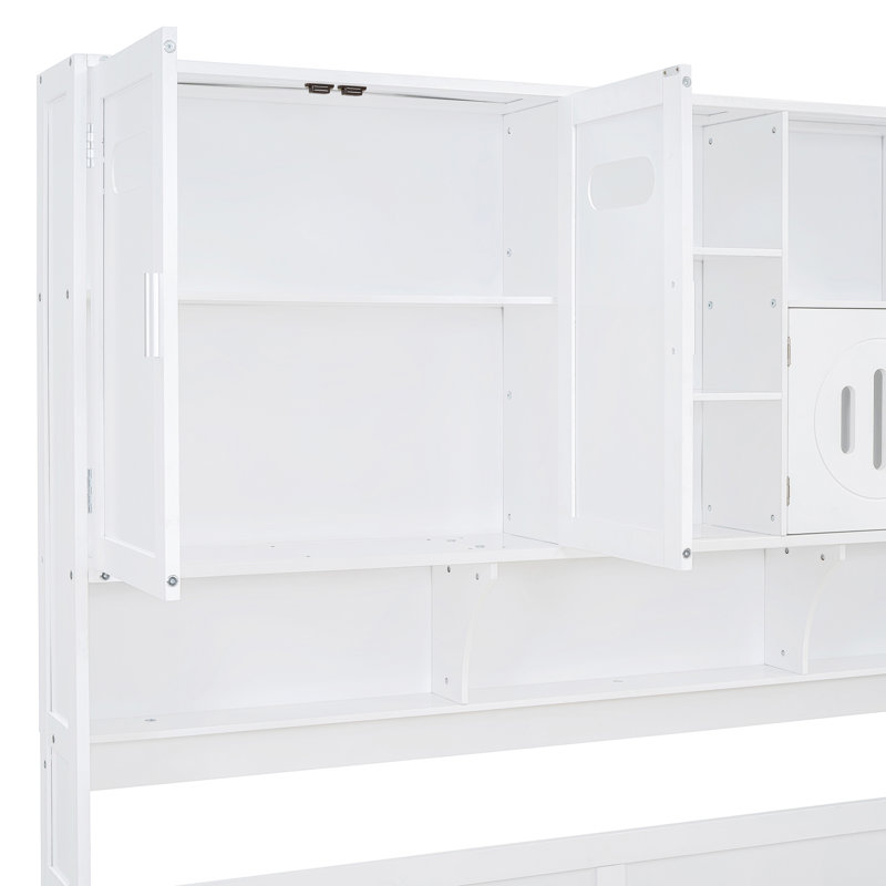 Lit de jour en bois avec 2 tiroirs, Lit simple, Blanc