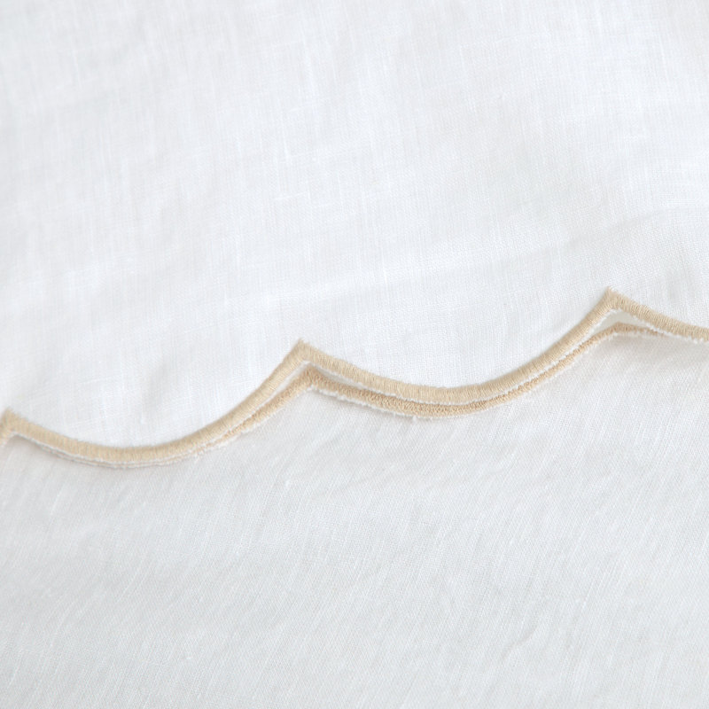 Ensemble de draps Kelly, Ensemble de draps très grand + 2 taies d'oreiller, Blanc / lin