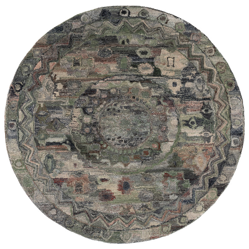 Anatolia 411 Hand Tufted Performance Oriental Rug, Round 6'