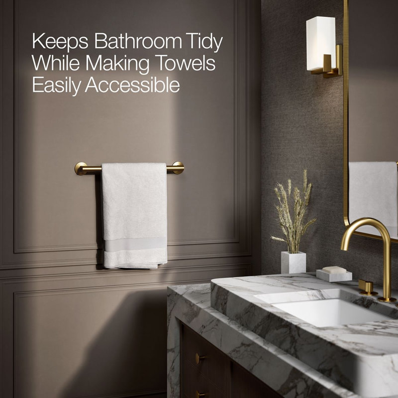 Components Towel Bar, Vibrant Brushed Moderne Brass, 18"W