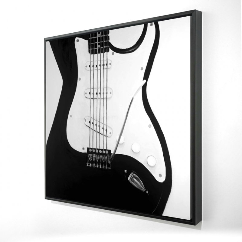 "Guitare électrique noire" sur toile