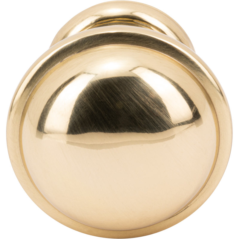Ronan Diameter Round Knob, Polished Brass, 1 1/4"