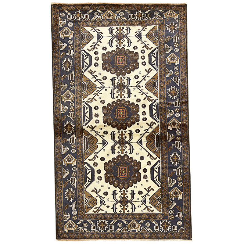 High-Quality Hand-Knotted Ivory Area Rug