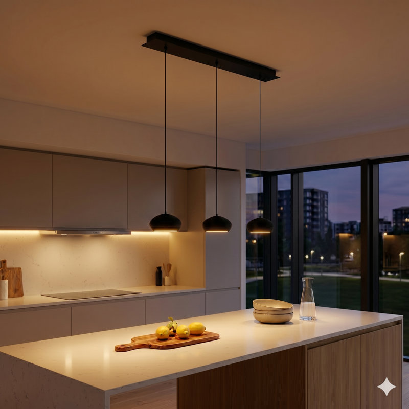 Chana 3 - Light Kitchen Island Pendant, Matte Black