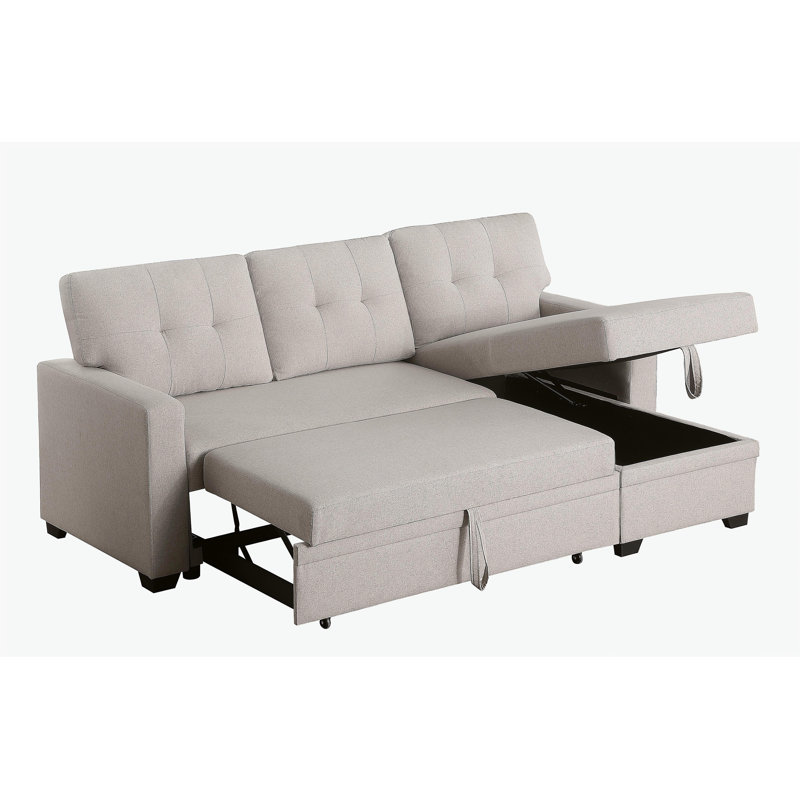 Canapé modulaire rembourré avec méridienne, Beige