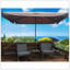 Parasol de marché rectangulaire de 10 pi x 6,5 pi avec manivelle et inclinaison à bouton-poussoir pour jardin de piscine-363424123