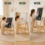 Chevalet en bois pour enfants, chevalet d'art à double face avec tableau blanc et tableau noir, finition bois naturel