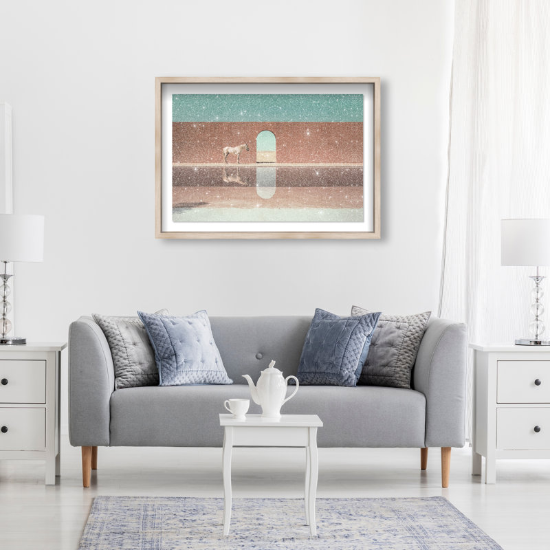 Western Reflections Print by Oliver Gal, 31.5"H x 21.5"W, Natural Oak Shadowbox