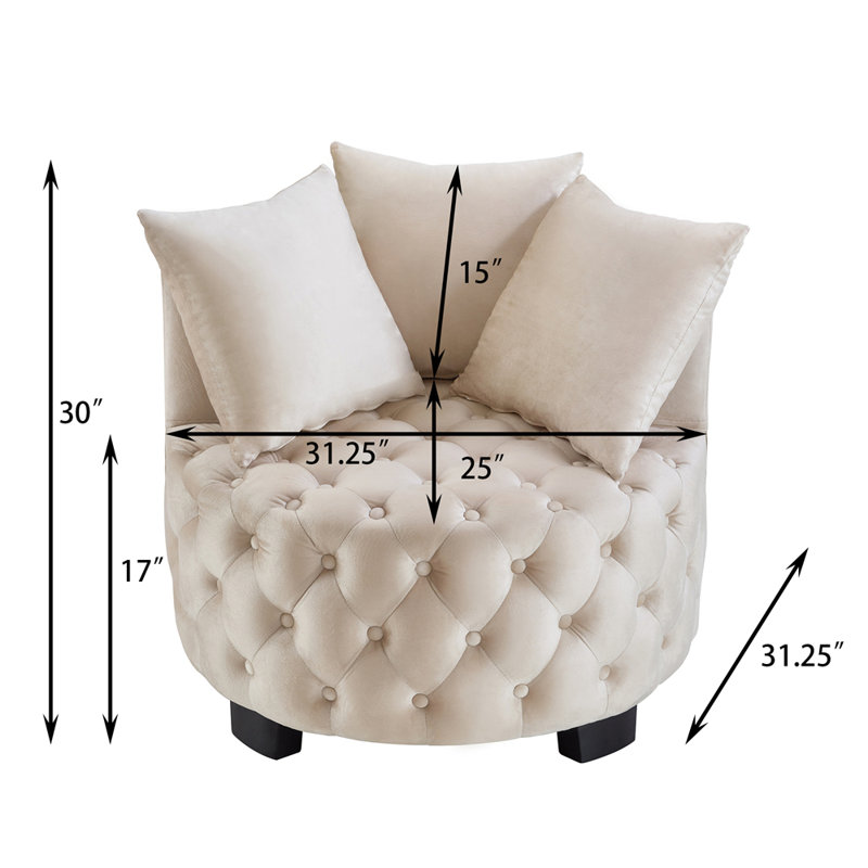 Chaise d'appoint contemporaine rembourrée et capitonnée, Taupe