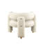 Élégante chaise d'appoint blanche avec ourlet élégant et support ergonomique en tissu à structure stable