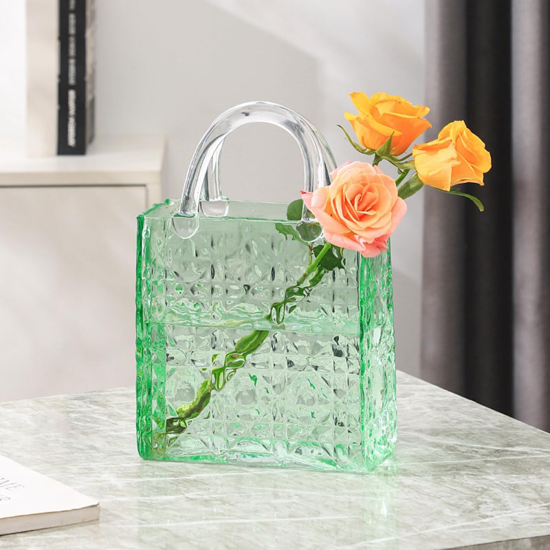 Xhesika Glass Table Vase 1, Clear Green