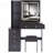37" Middle Size Left Bedside Cabinet Vanity Table + Cushioned Stool Dresser Set, 2 AC+2 USB Socket, Hair Dryer Stand, Large Touch Control LED Sliding Mirror, 3-Color Switch, EPA, GCC, UL Certificate-1773228989