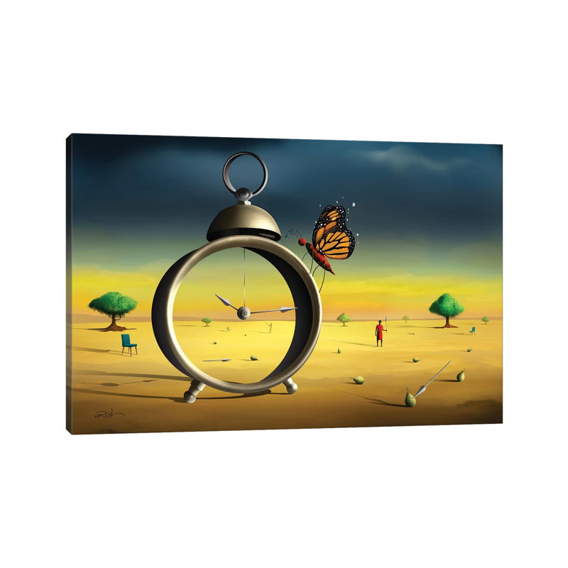 Cena Com Despertador (Scene With Alarm Clock) by Marcel Caram - Print on Canvas, Wrapped Canvas, 20.32 cm H x 30.48 cm W