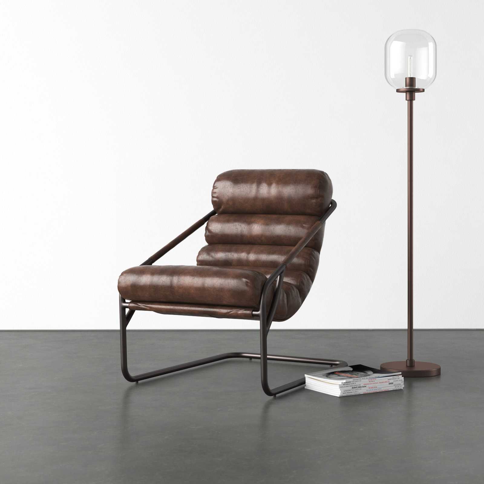 Ottawa Genuine Leather Armchair, Brown
