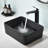SOUEEUM 15'' Black Ceramic Rectangular Bathroom Sink