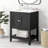 VIDEO 24" Black Modern Sleek Bathroom Vanity Elegant Ceramic Sink With Wood Frame Open Style Shelf-690355097