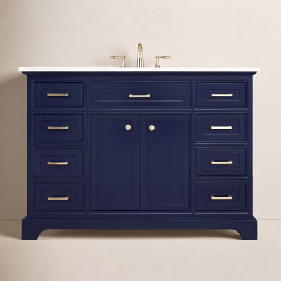 Hermes 48'' Single Bathroom Vanity with Marble Top