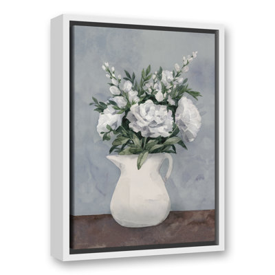 " White Flower Bouquet " Painting Print