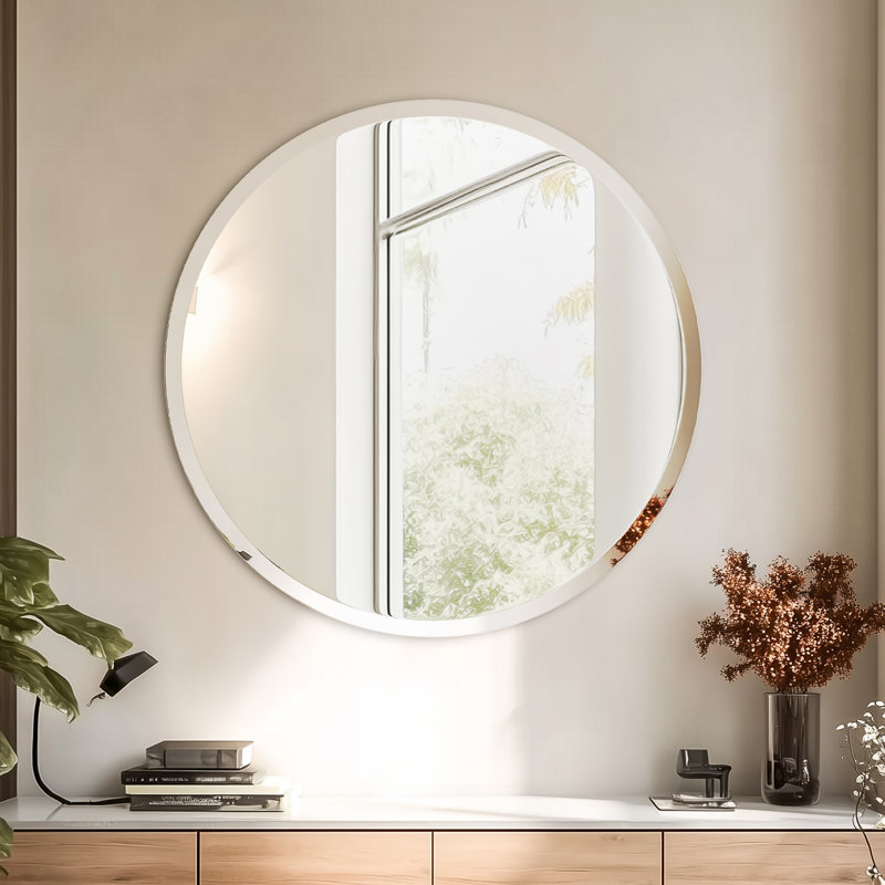 Rithi Round Flat Wall Mirror, 90 cm H x 90 cm W