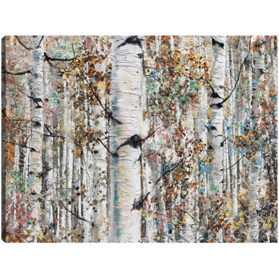 Jeweled Birches by Studio Arts Canvas Art Print