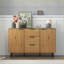 Buffet buffet à 3 tiroirs 2 portes, 47,2 po, panneau de particules brun noyer | Traditionnel | Salle à manger-560965860