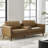 Plina 89"Wide Mid-Century Modern Top Grain Leather Sofa with Multifunctional Storage Box-102059076