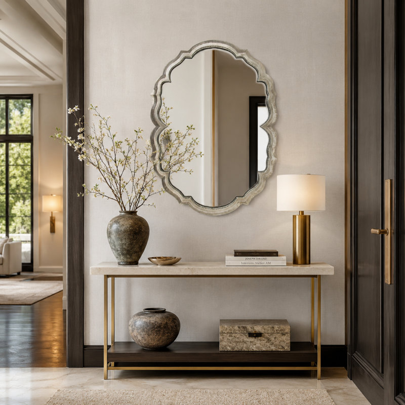 Epine Flat Metal Beveled Wall Mirror