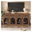 Meuble de cage de 180 cm (70,8 po) avec séparateur amovible, 4 tiroirs de rangement et 4 portes, table d'appoint pour niche intérieure pour chiens moyens et petits, brun