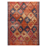 Distressed Homage Handmade Kilim Wool Geometric Area Rug
