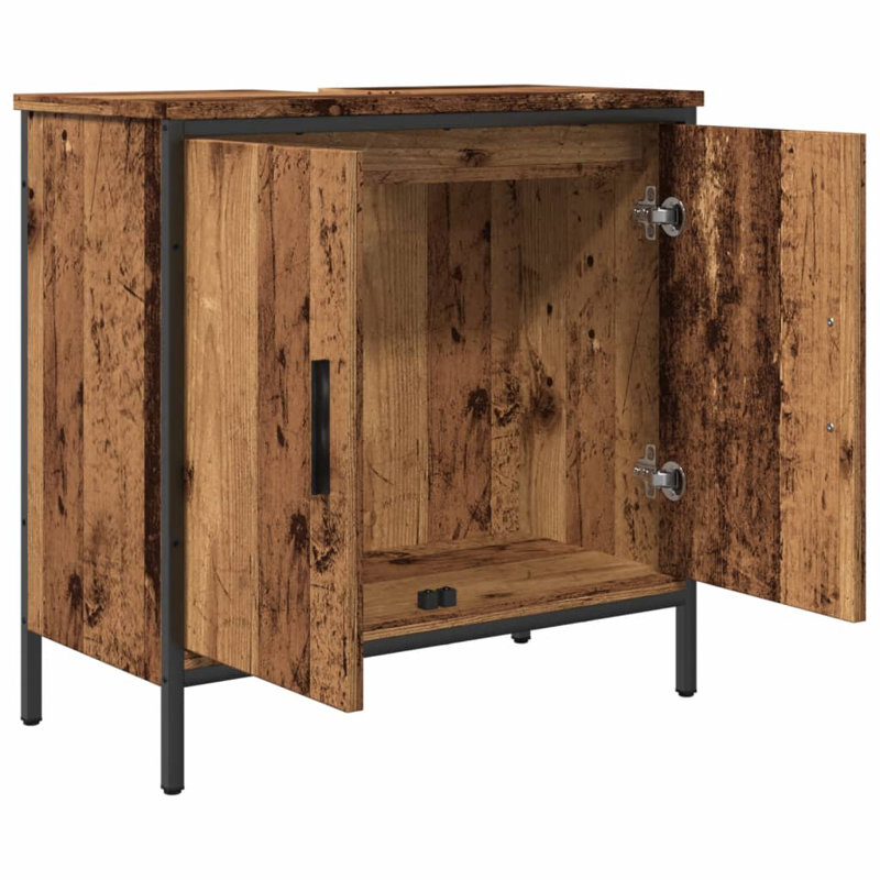 Akia 60cm Single Bathroom Vanity Base Only, Old Wood