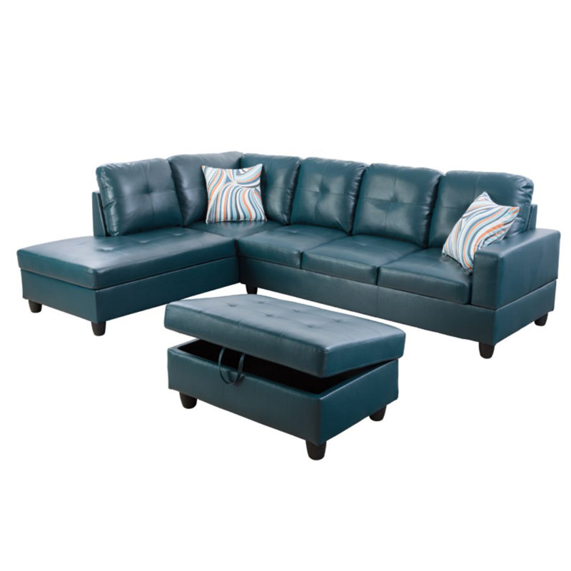 Meeya 103.5'' Faux Leather Sofa