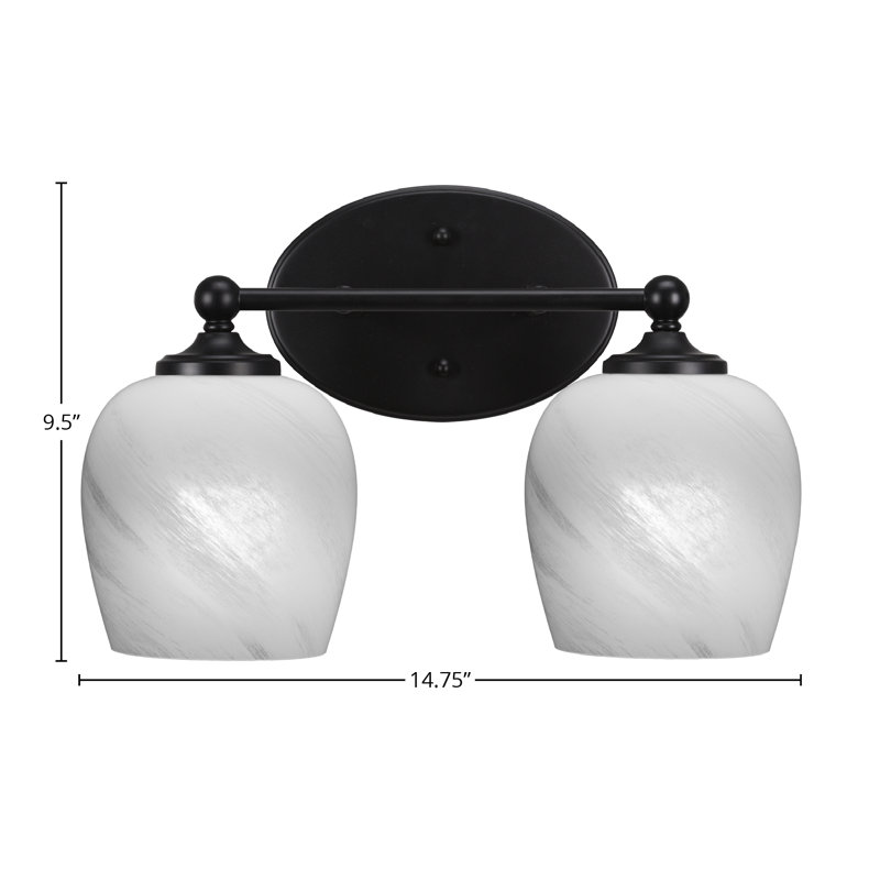 Barre d'éclairage de salle de bain Aitkens, Noir mat, 2