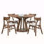 Table de 47,24 pouces, table de salle à manger en bois pour 4 personnes, table de cuisine ronde de conception moderne avec piédestal robuste pour le salon, appartement, restaurant, noyer