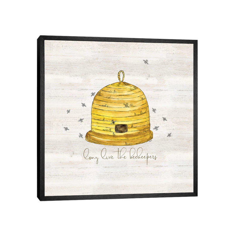 Bee's Life VII-Beekeeper by Tara Reed - Painting on Canvas, 66.04cm H x 66.04cm W x 3.81cm D, Black Framed