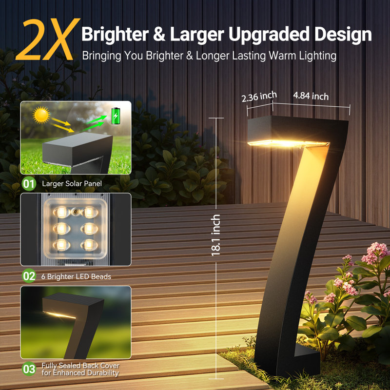 2x Bigger Solar pathway lights Outdoor, Upgraded Bright Led Outdoor Solar Light For Outside, Ip65 Waterproof Solar Garden Light For Yard, Driveway, Walkway, Landscape, Patio Decor