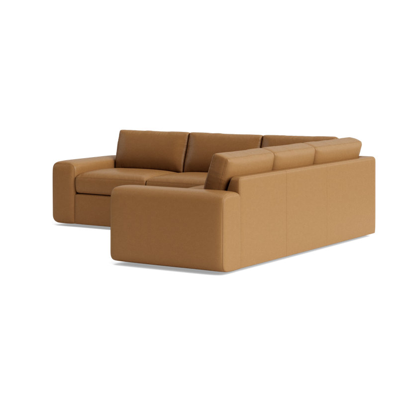 The OG Leather Sectional, Bison Butterscotch Top Grain Leather, Right Hand Facing